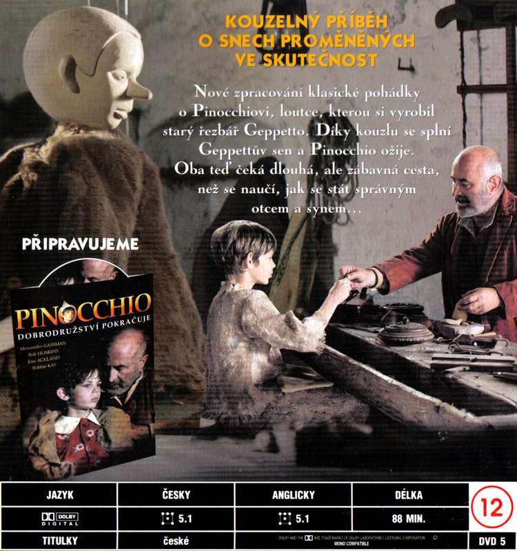 Magická dobrodružství Pinocchia DVD